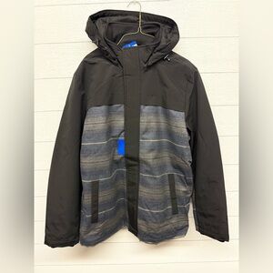 Men’s Pendleton Black and Blue Striped Jacket with Removable Hood